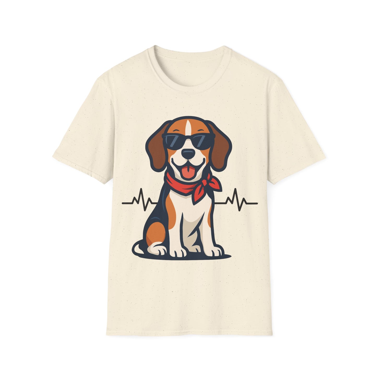 Beagle With Heartbeat And Cool Sunglasses Dog Unisex T-Shirt