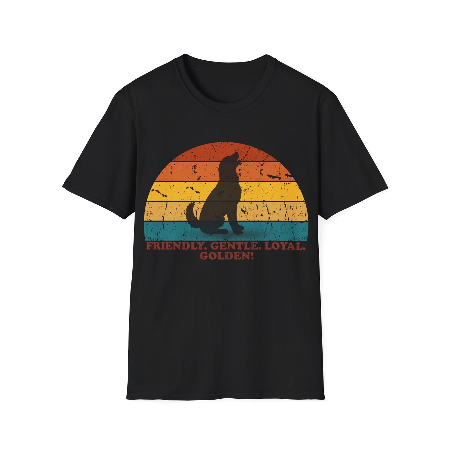 Retro Sunset Golden Retriever Unisex T-Shirt