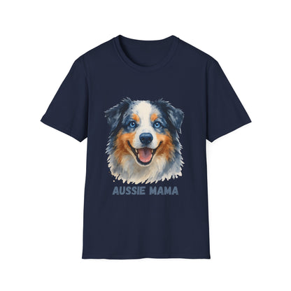 Aussie Mama Australian Shepherd Watercolor Unisex T-Shirt