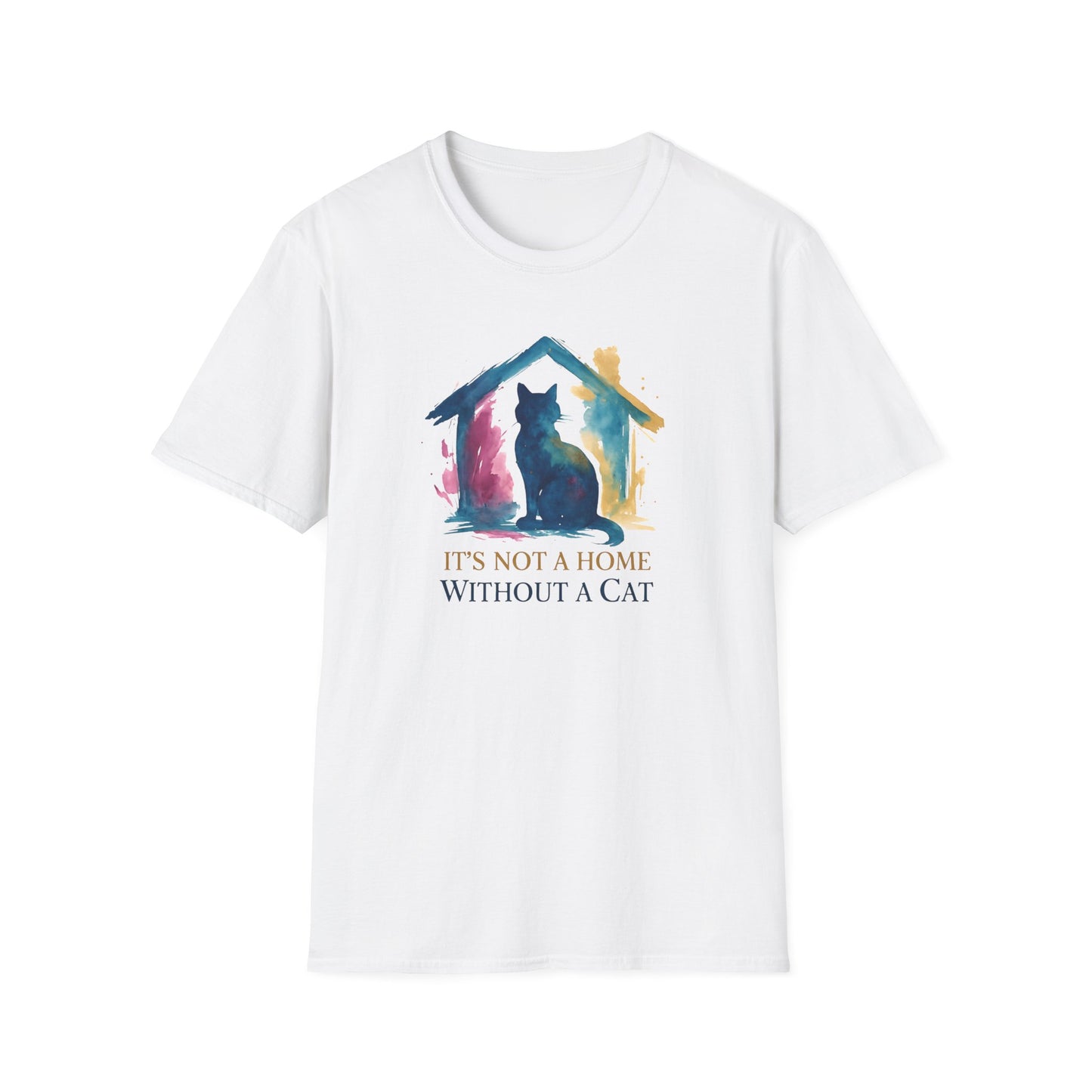 Watercolor Cat Inside House T-Shirt