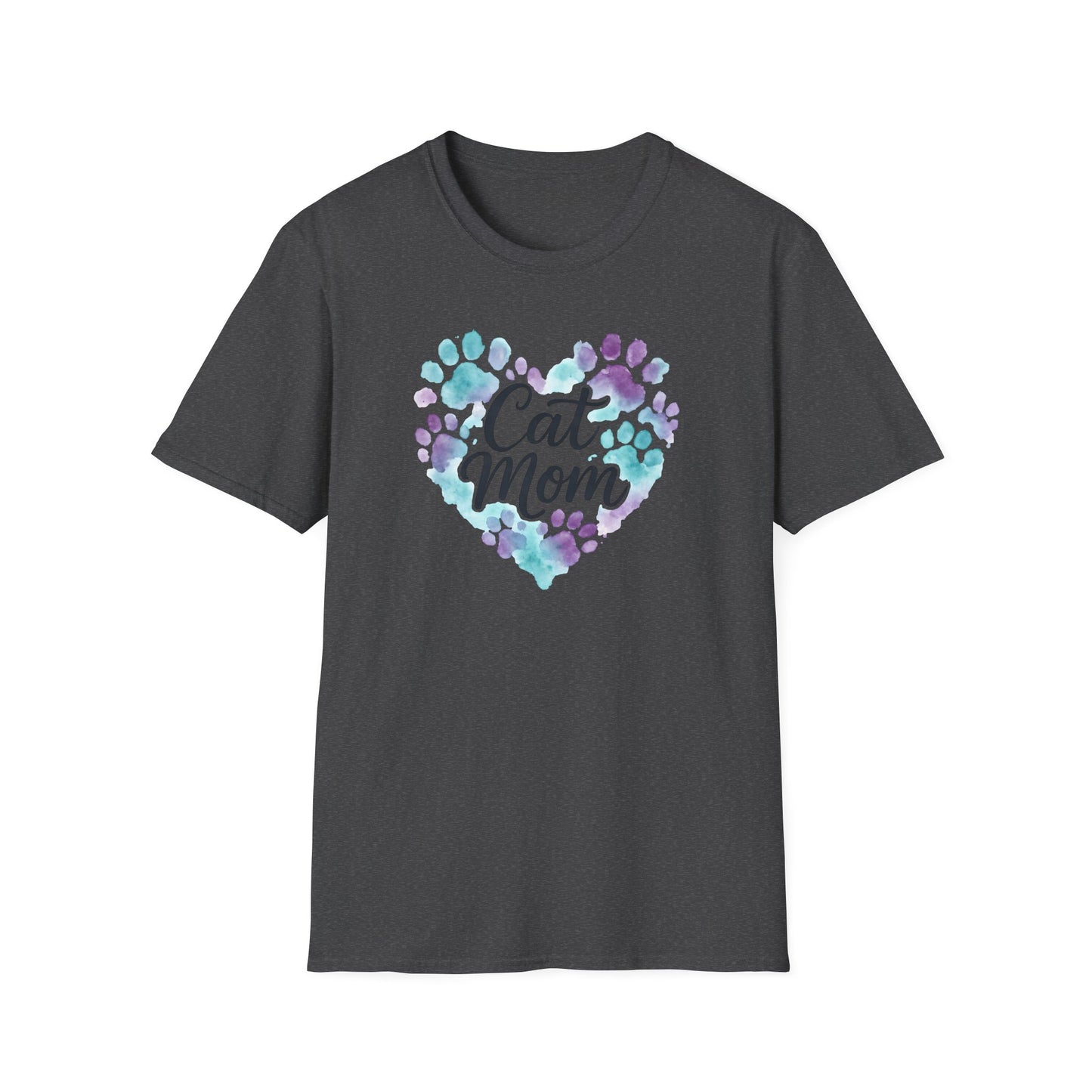 Watercolor Cat Mom Heart T-Shirt