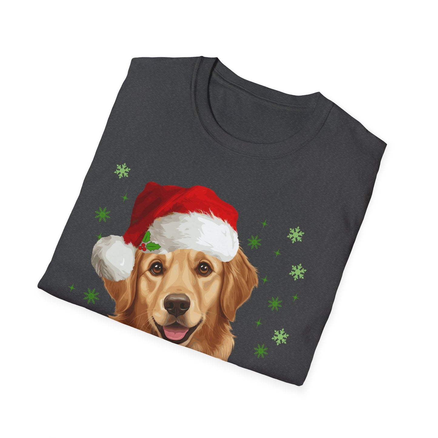 Christmas Golden Retriever in Santa Hat Unisex T-Shirt