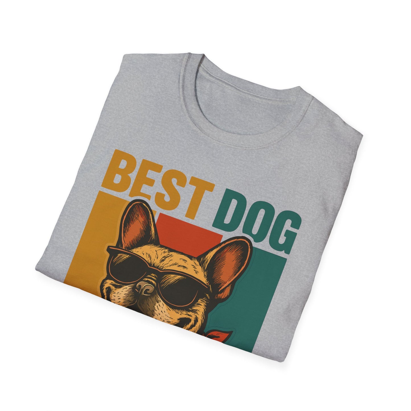 Best Dog Dad Ever French Bulldog With Retro Colors Unisex T-Shirt