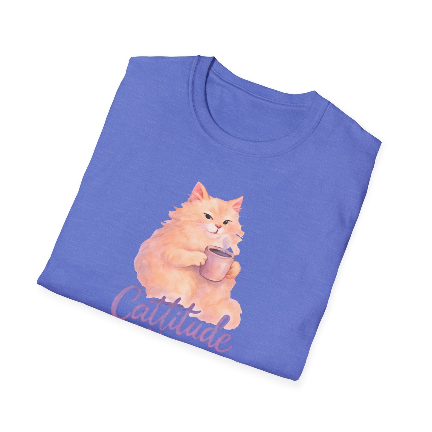 Cat with Coffee Cup T-Shirt