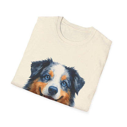 Aussie Dad Watercolor Australian Shepherd Unisex T-Shirt