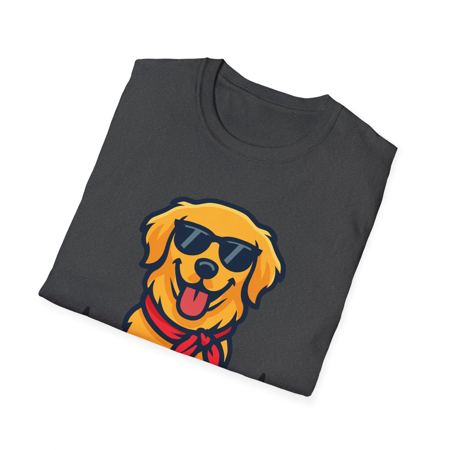 Golden Retriever With Heartbeat And Cool Sunglasses Dog Unisex T-Shirt