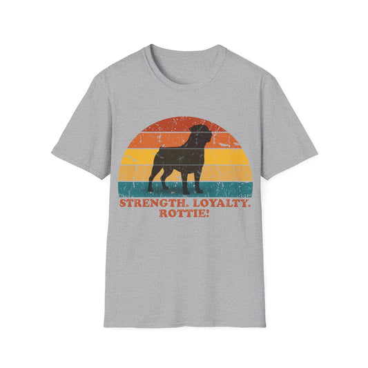 Retro Sunset Rottweiler Unisex T-Shirt