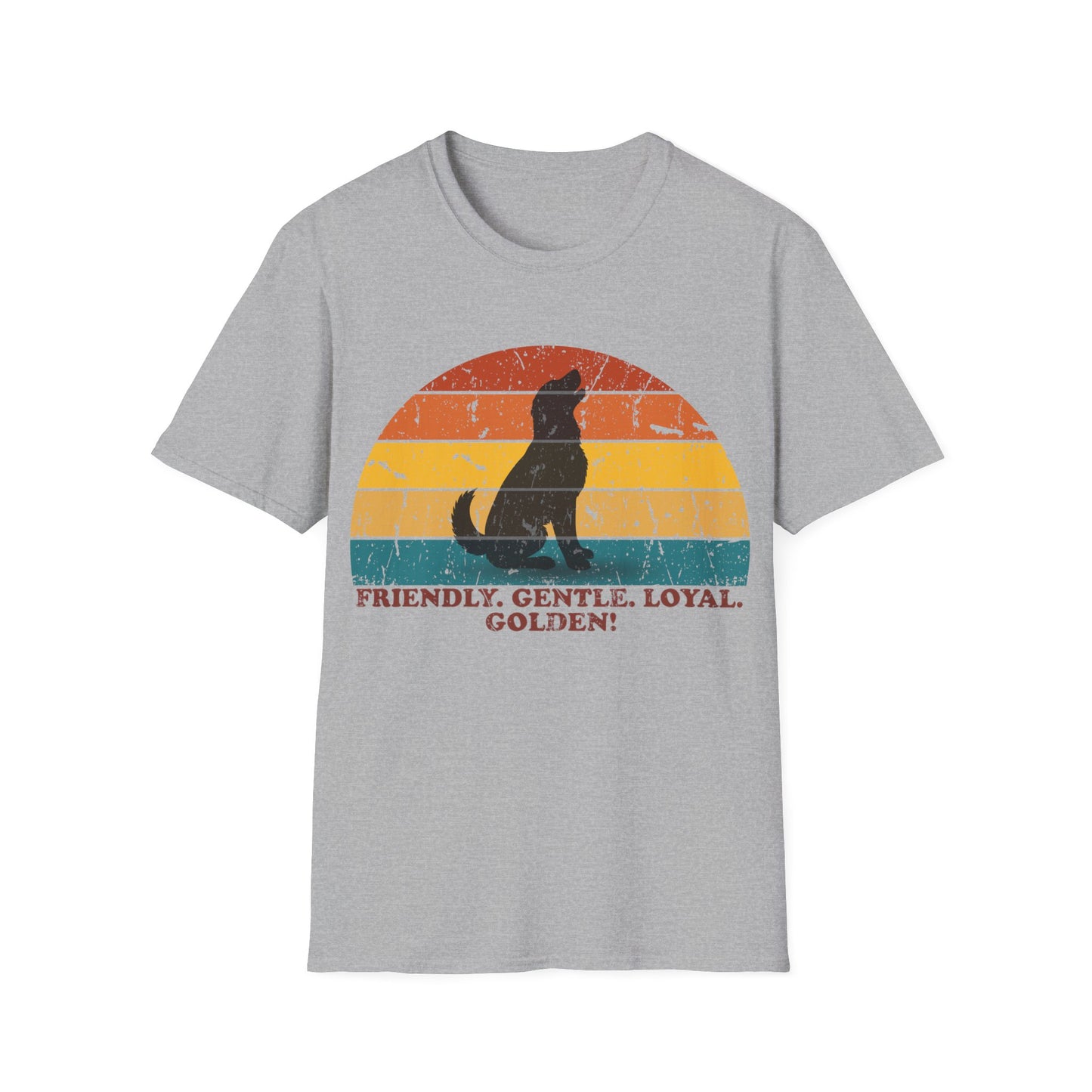 Retro Sunset Golden Retriever Unisex T-Shirt