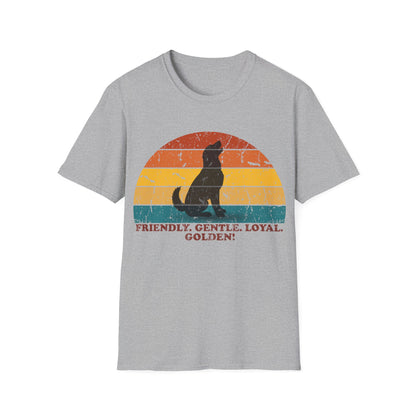 Retro Sunset Golden Retriever Unisex T-Shirt