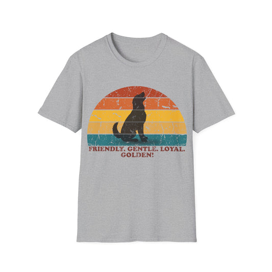 Retro Sunset Golden Retriever Unisex T-Shirt