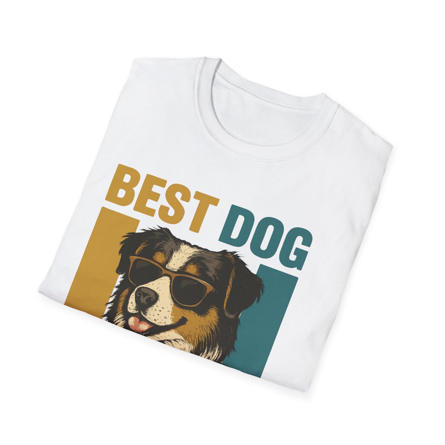 Australian Shepherd Best Dog Dad Ever With Retro Colors Unisex T-Shirt
