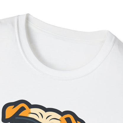 Bulldog With Heartbeat And Cool Sunglasses Dog Unisex T-Shirt