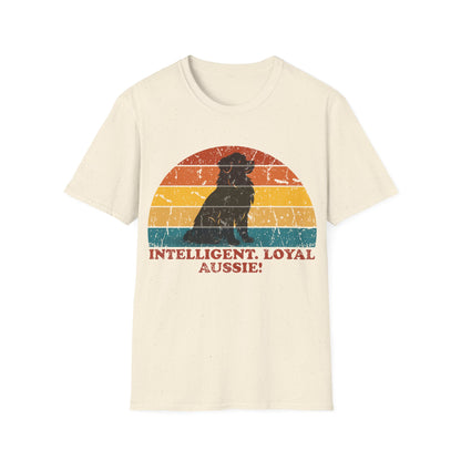 Retro Sunset Australian Shepherd Unisex T-Shirt