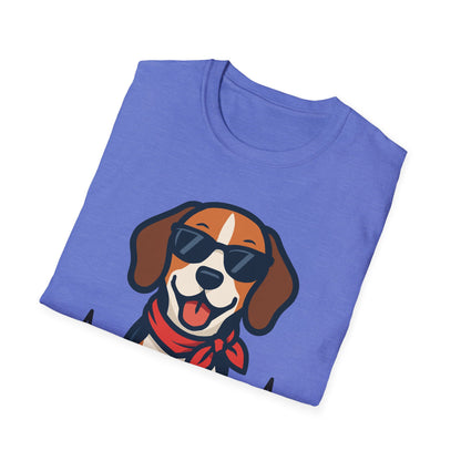 Beagle With Heartbeat And Cool Sunglasses Dog Unisex T-Shirt