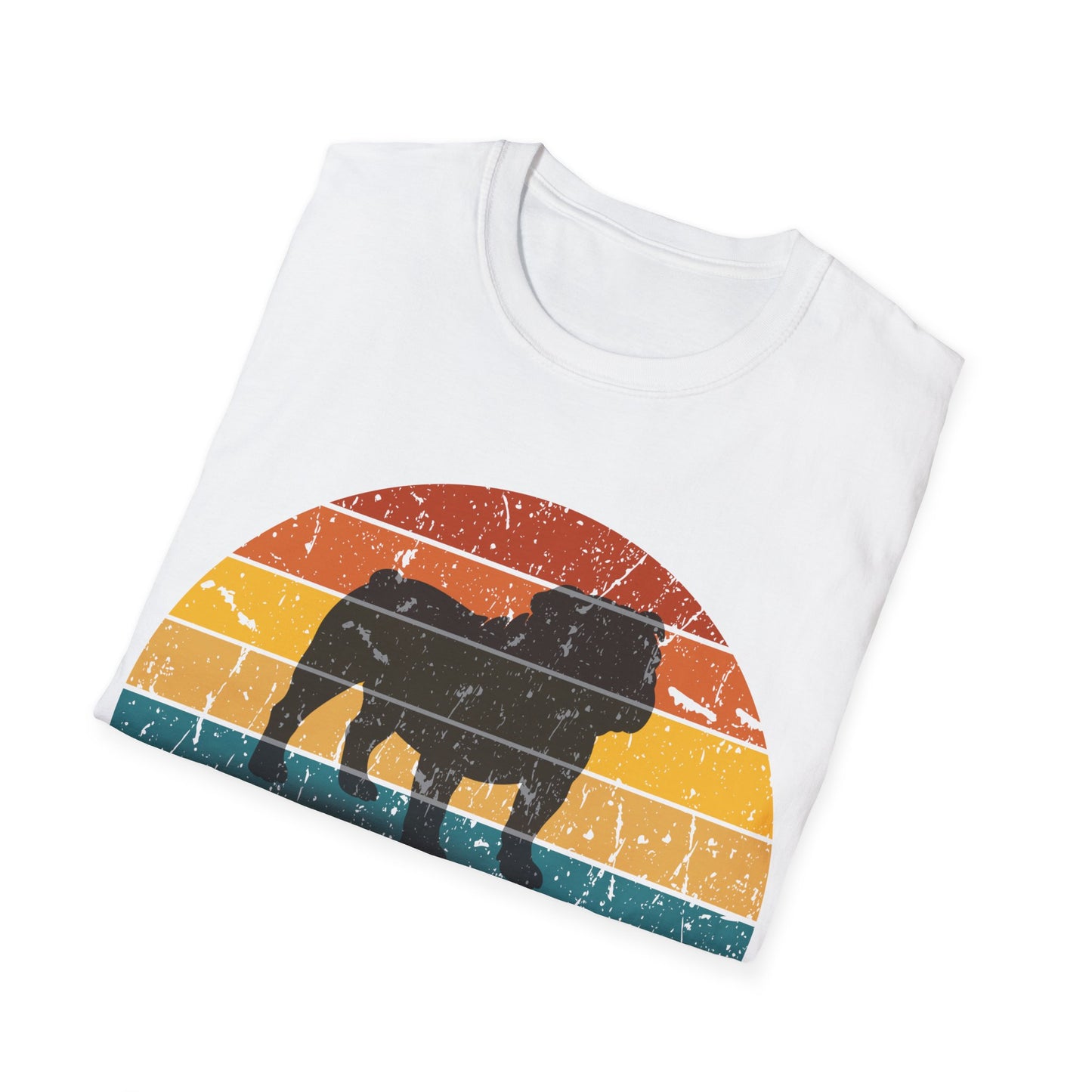 Retro Sunset Bulldog Unisex T-Shirt