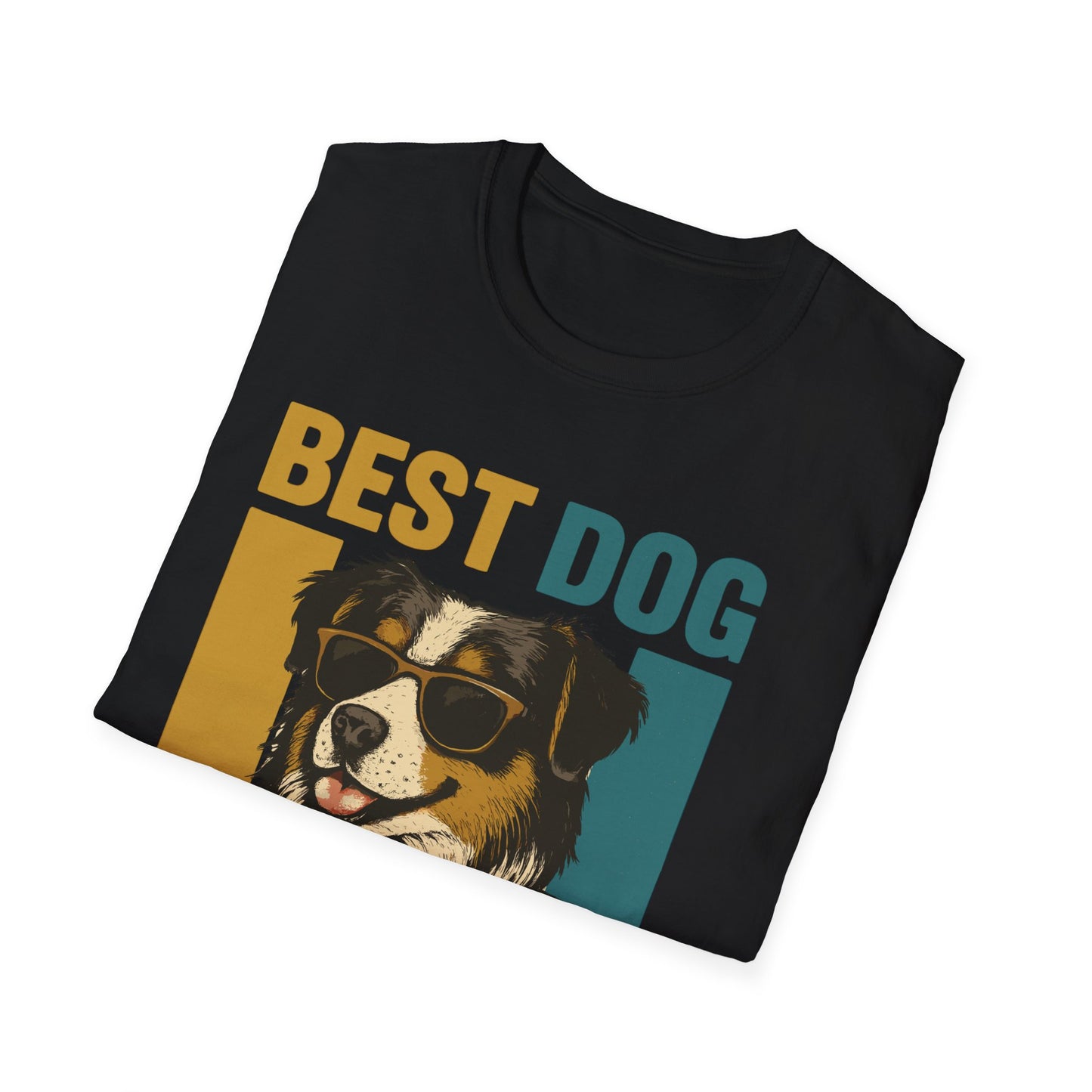 Australian Shepherd Best Dog Dad Ever With Retro Colors Unisex T-Shirt
