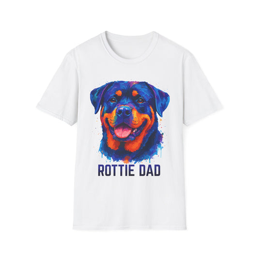 Rottie Dad In Vibrant Colors Unisex T-Shirt