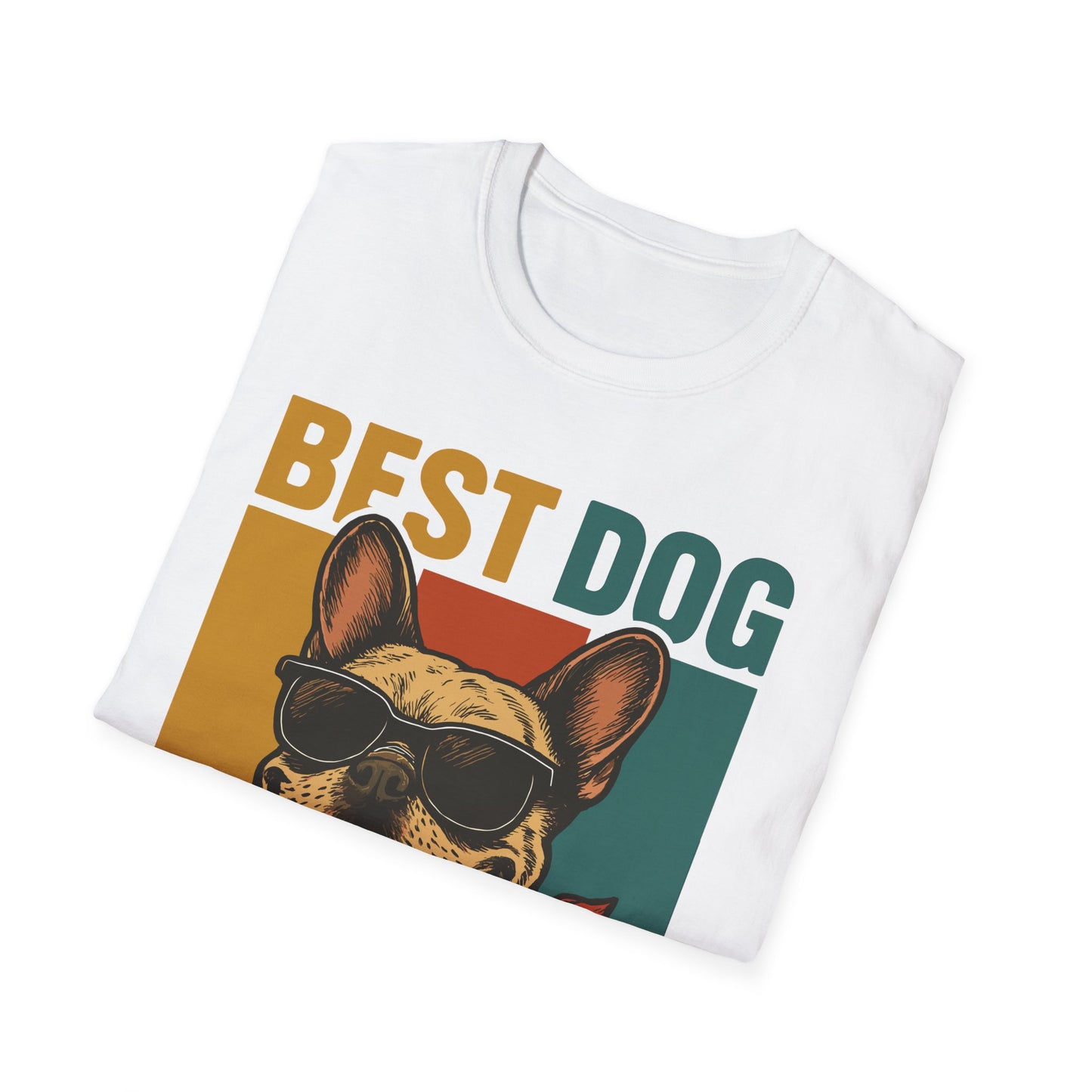Best Dog Mom Ever French Bulldog With Retro Colors Unisex T-Shirt