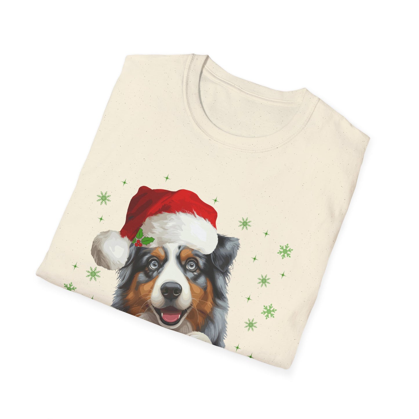 Christmas Aussie in Santa Hat Unisex T-Shirt