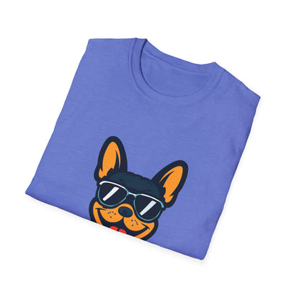 French Bulldog With Heartbeat And Cool Sunglasses Dog Unisex T-Shirt
