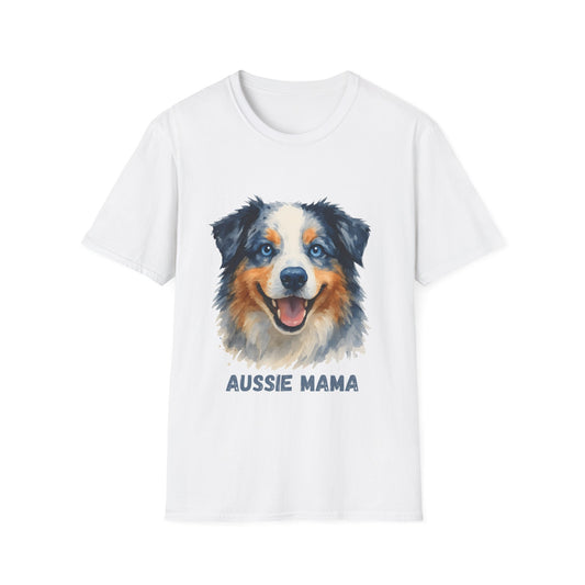 Aussie Mama Australian Shepherd Watercolor Unisex T-Shirt