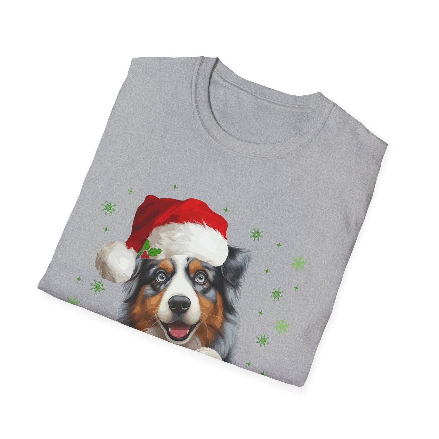 Christmas Aussie in Santa Hat Unisex T-Shirt