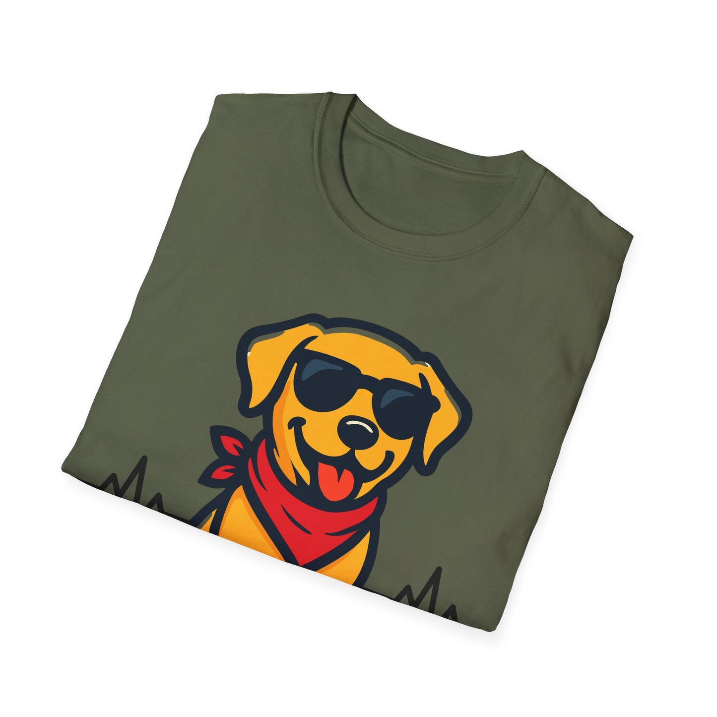 Labrador Retriever With Heartbeat And Cool Sunglasses Dog Unisex T-Shirt