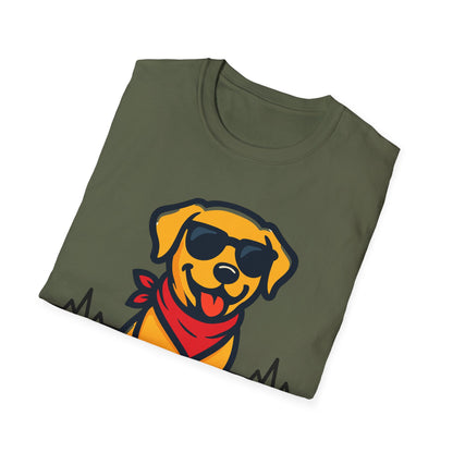 Labrador Retriever With Heartbeat And Cool Sunglasses Dog Unisex T-Shirt