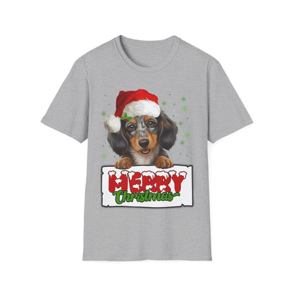 Christmas Dachshund in Santa Hat Unisex T-Shirt