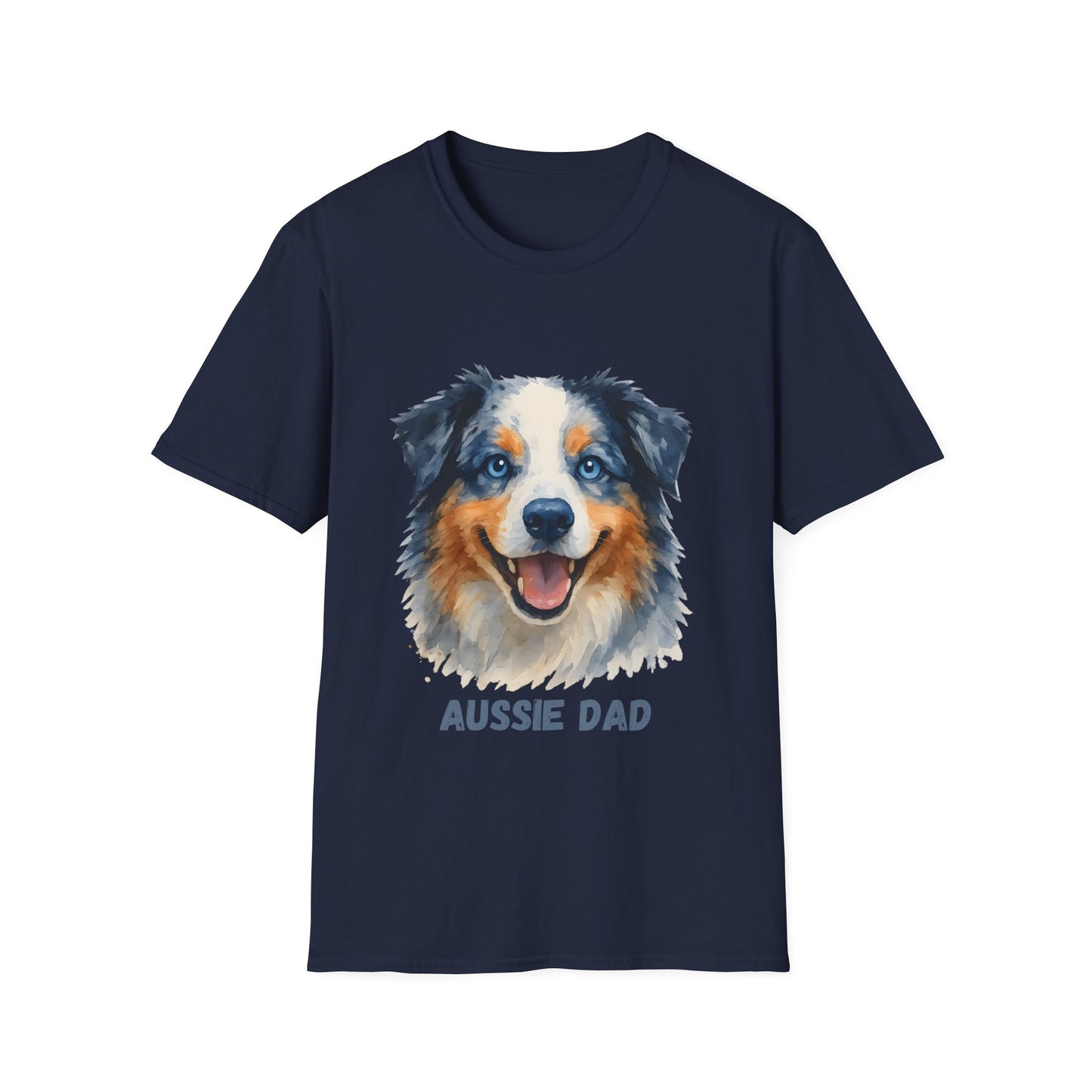 Aussie Dad Watercolor Australian Shepherd Unisex T-Shirt
