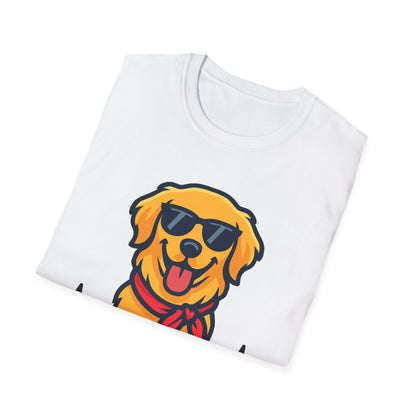 Golden Retriever With Heartbeat And Cool Sunglasses Dog Unisex T-Shirt
