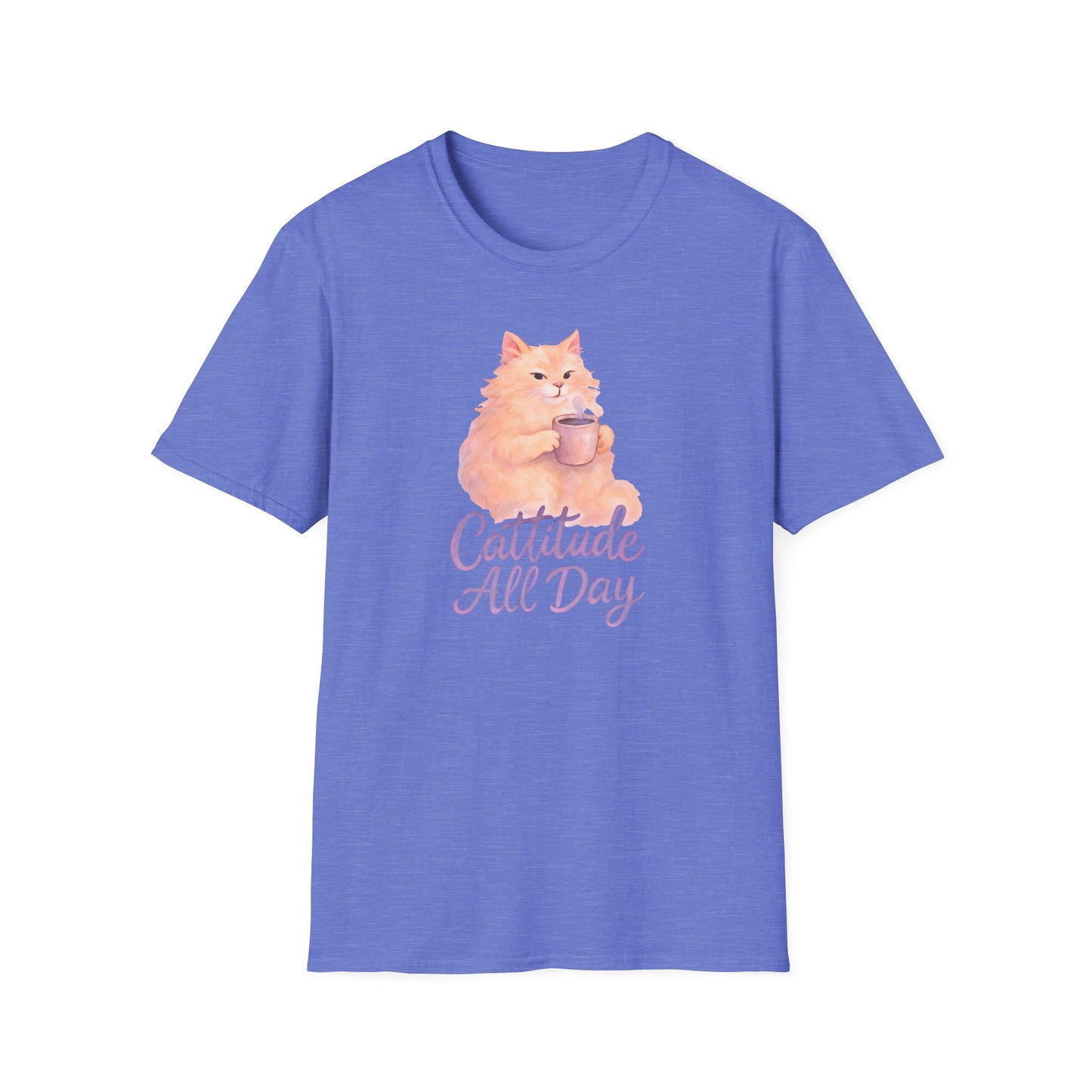 Cat with Coffee Cup T-Shirt