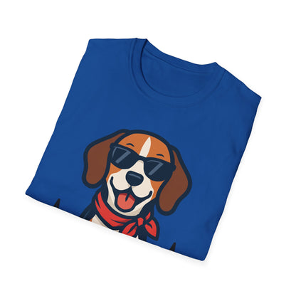 Beagle With Heartbeat And Cool Sunglasses Dog Unisex T-Shirt