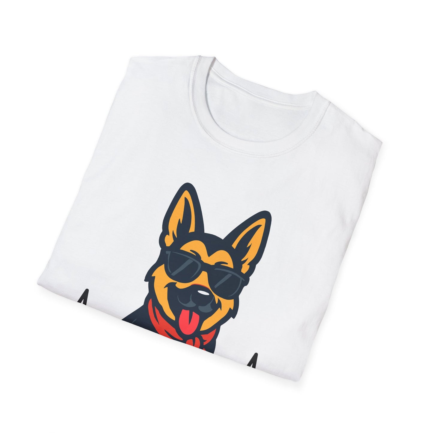 German Shepherd With Heartbeat And Cool Sunglasses Dog Unisex T-Shirt