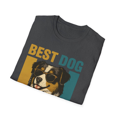 Australian Shepherd Best Dog Dad Ever With Retro Colors Unisex T-Shirt