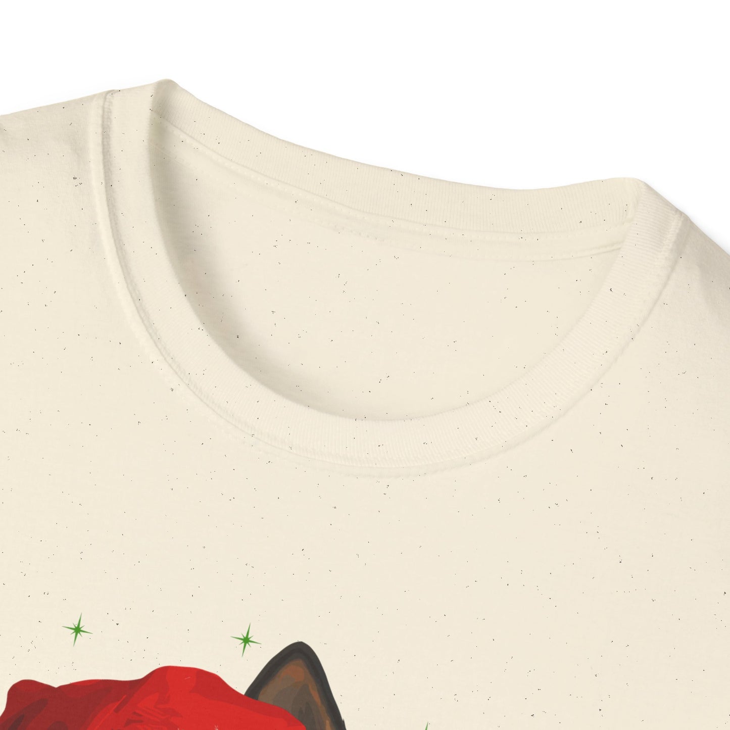 Merry Christmas Cute German Shepherd in Santa Hat Unisex T-Shirt