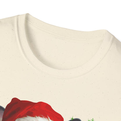 Christmas French Bulldog in Santa Hat Unisex T-Shirt