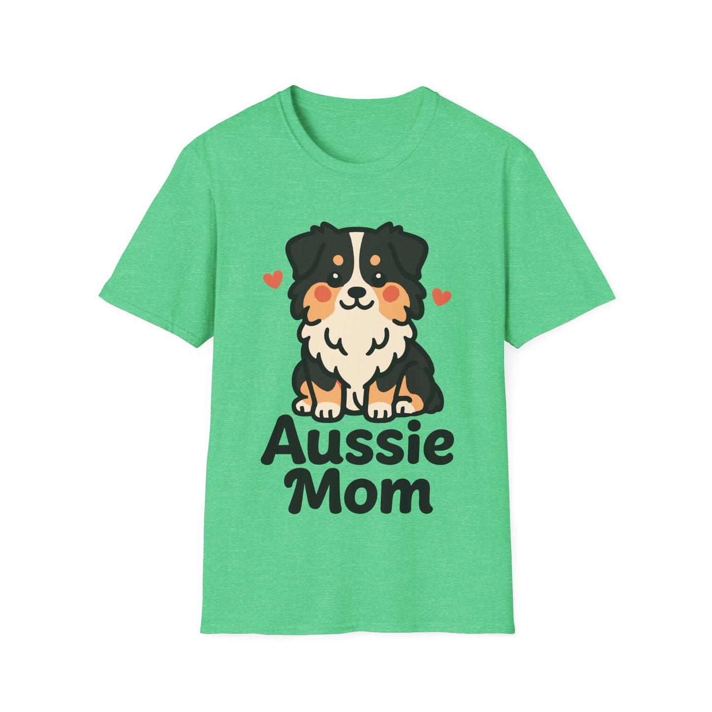 Aussie Mom Cartoon Australian Shepherd Design Unisex T-Shirt