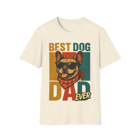 Best Dog Dad Ever French Bulldog With Retro Colors Unisex T-Shirt