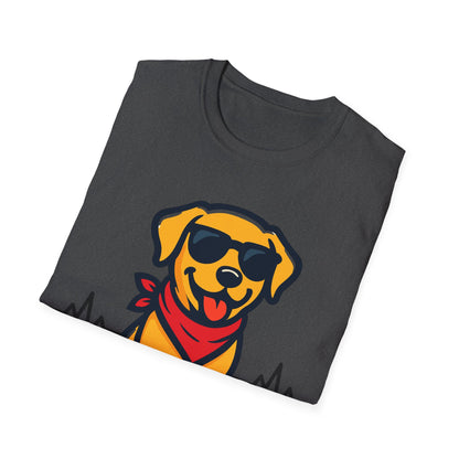 Labrador Retriever With Heartbeat And Cool Sunglasses Dog Unisex T-Shirt