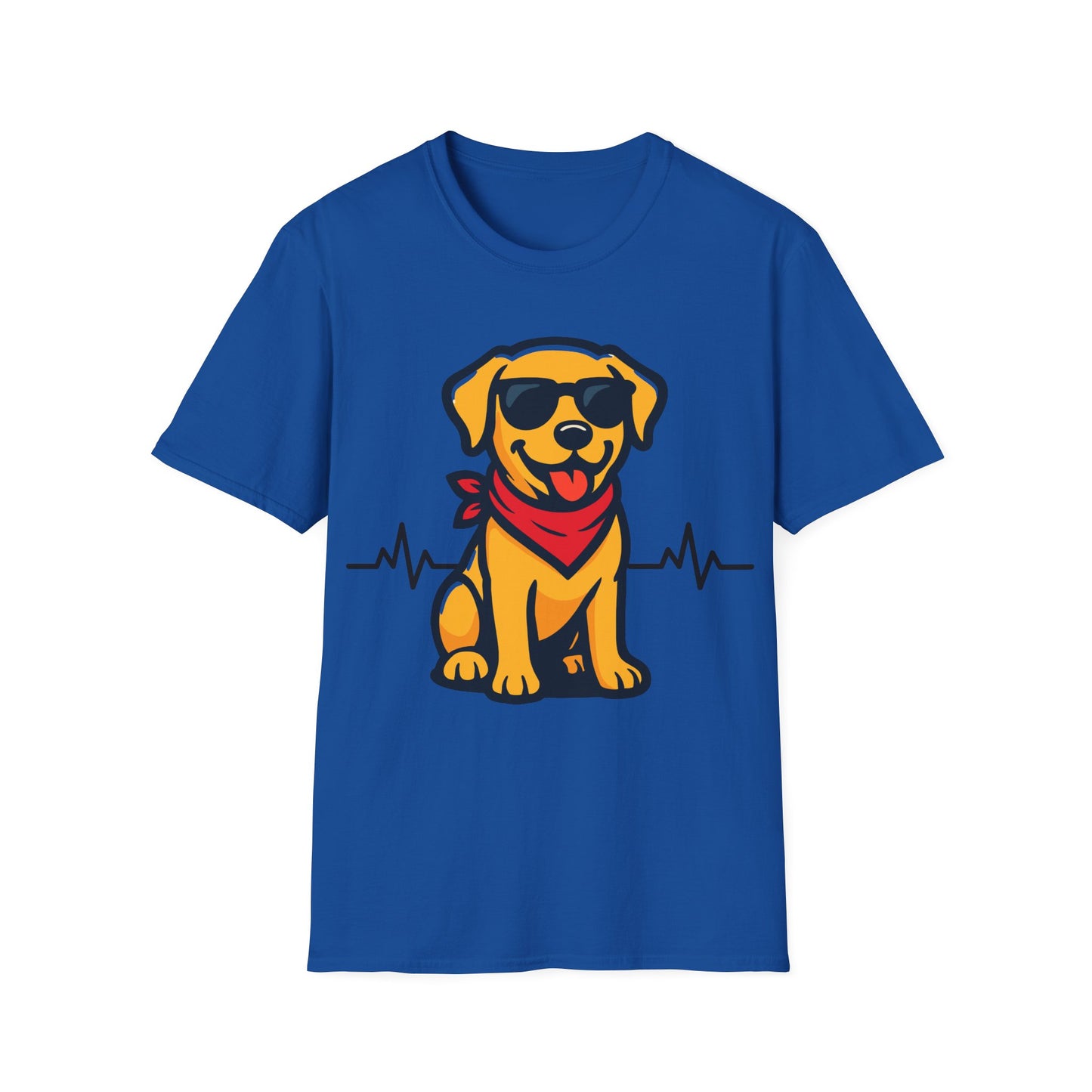 Labrador Retriever With Heartbeat And Cool Sunglasses Dog Unisex T-Shirt