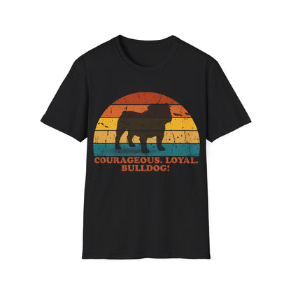 Retro Sunset Bulldog Unisex T-Shirt
