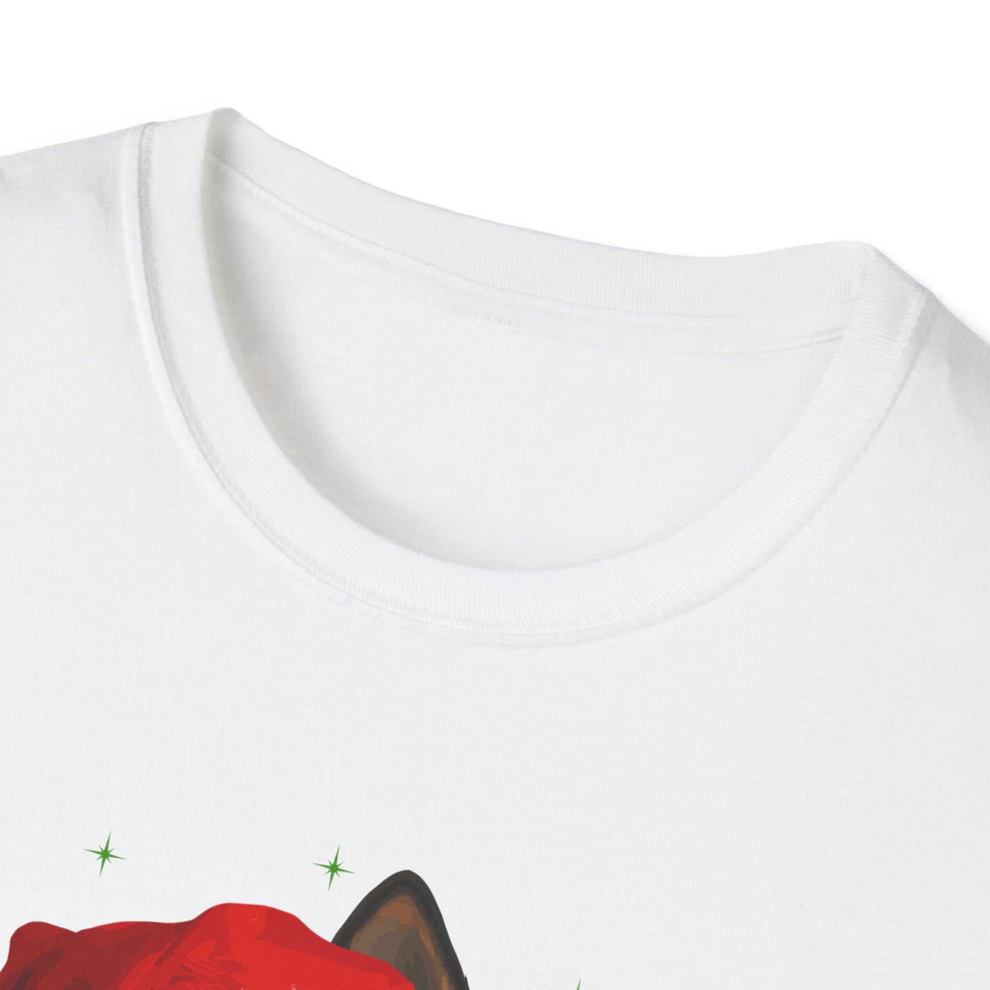 Merry Christmas Cute German Shepherd in Santa Hat Unisex T-Shirt