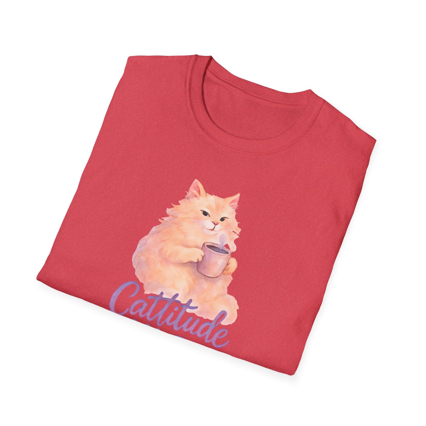 Cat with Coffee Cup T-Shirt