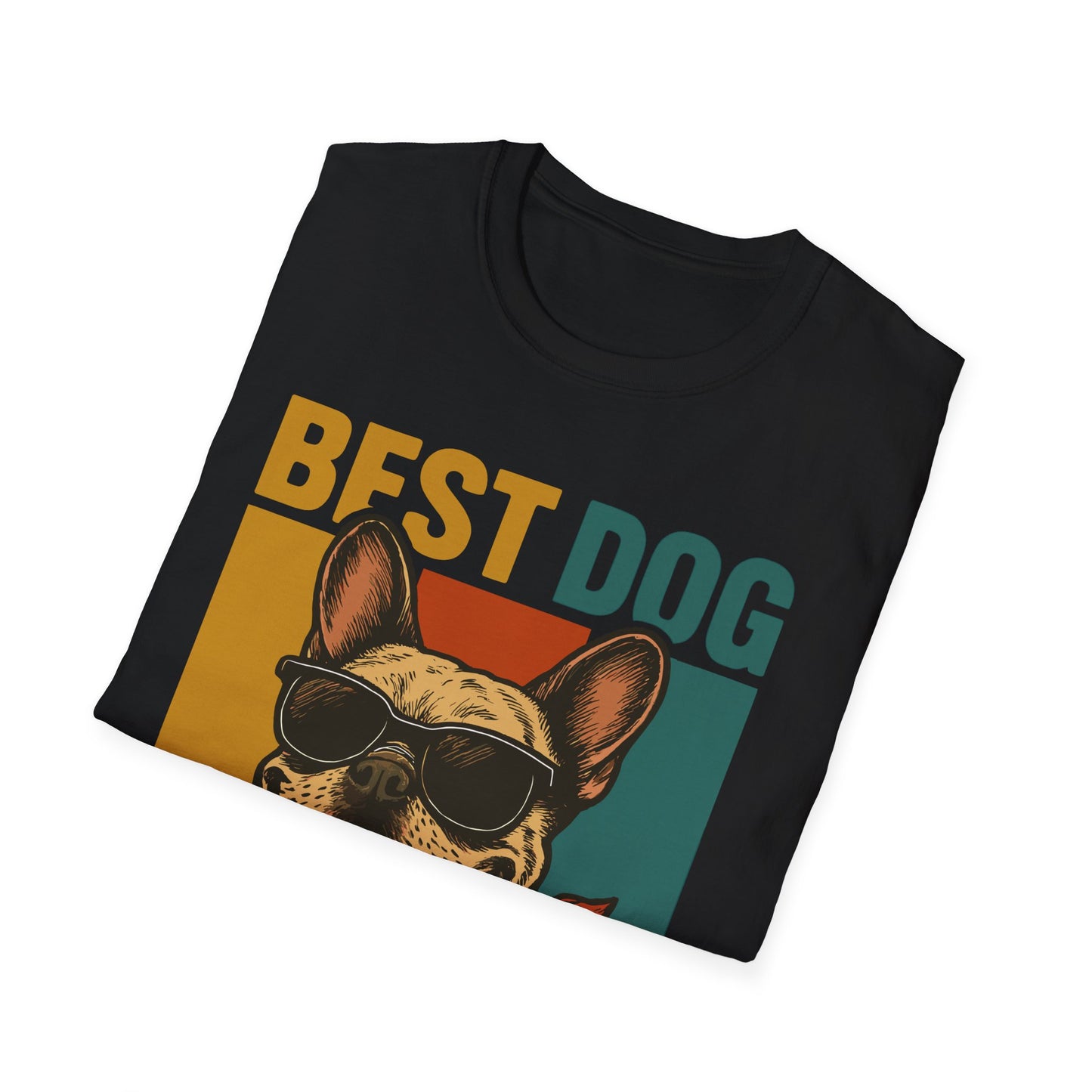 Best Dog Mom Ever French Bulldog With Retro Colors Unisex T-Shirt